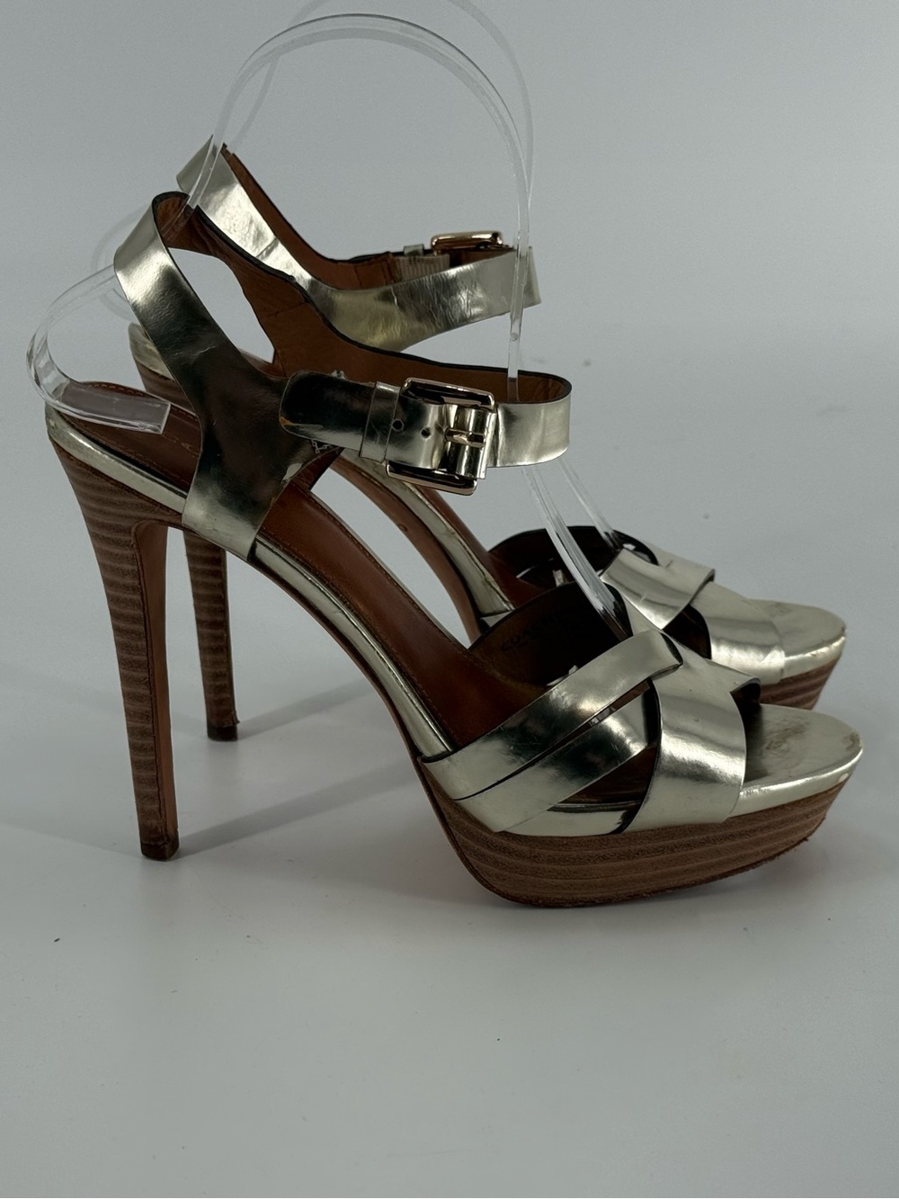 Coach Dani Gold Platform Heels Pumps Sandals 7.5